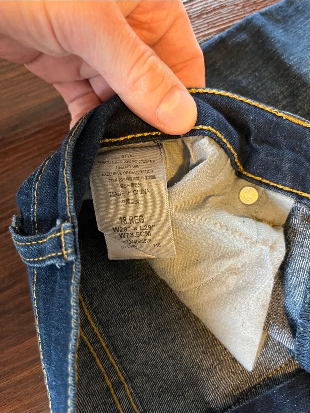 Levi's Men's 511 slim Dark Blue Straight Jeans 29x29 - Picture 3 of 5